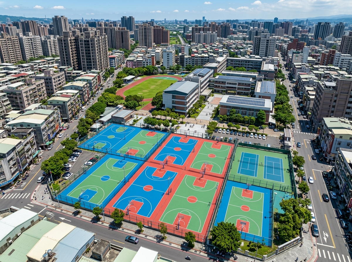 绍兴市混合型塑胶跑道硅PU篮球场 - 厂家